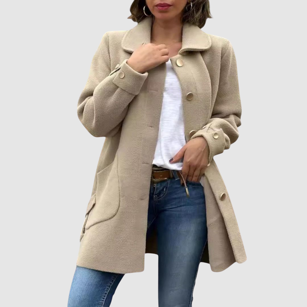 Martina – Klasický oversize kabát na gombíky