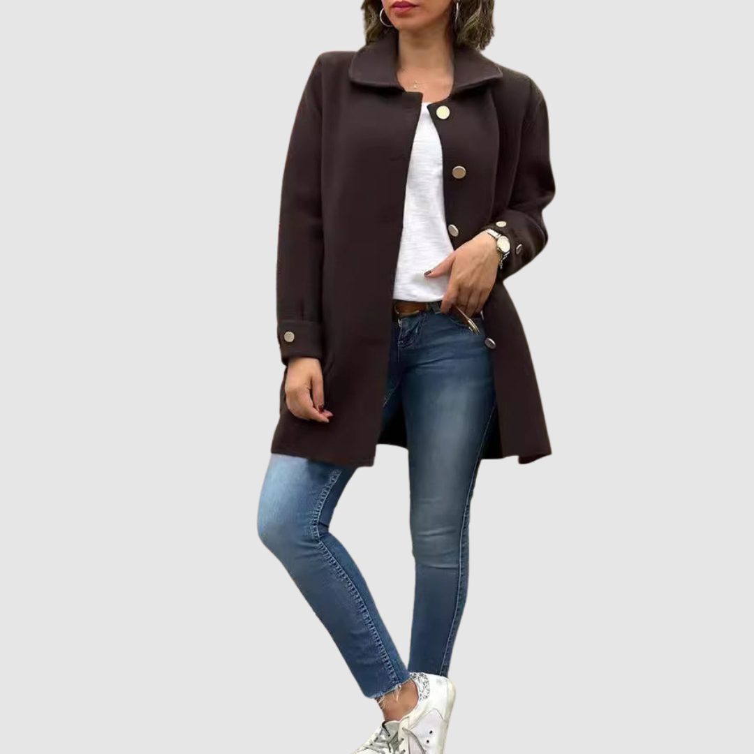 Martina – Klasický oversize kabát na gombíky