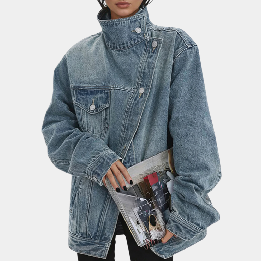 Lucie – Vintage vyblednutá bunda so stojačikovým golierom