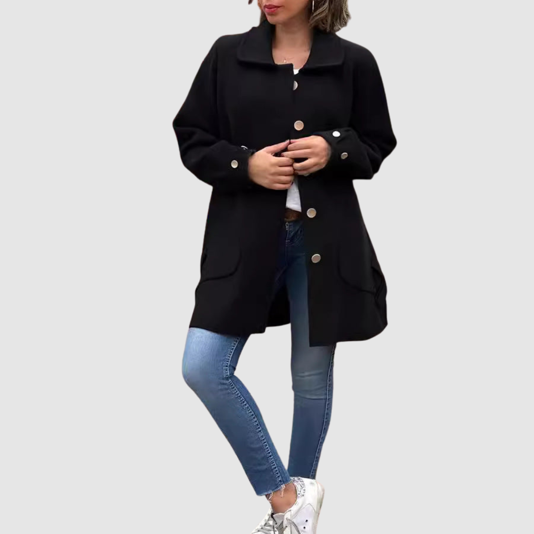 Martina – Klasický oversize kabát na gombíky