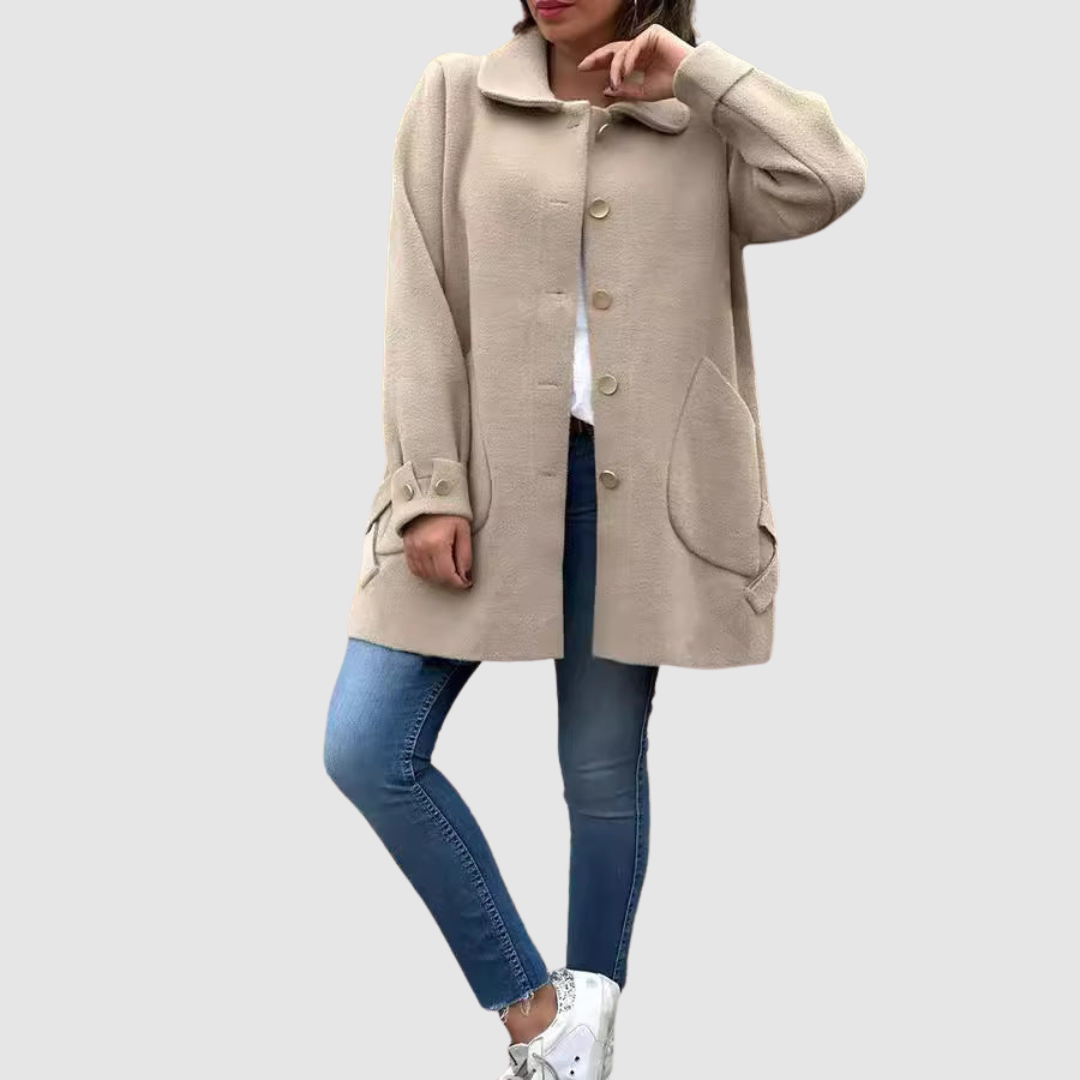 Martina – Klasický oversize kabát na gombíky