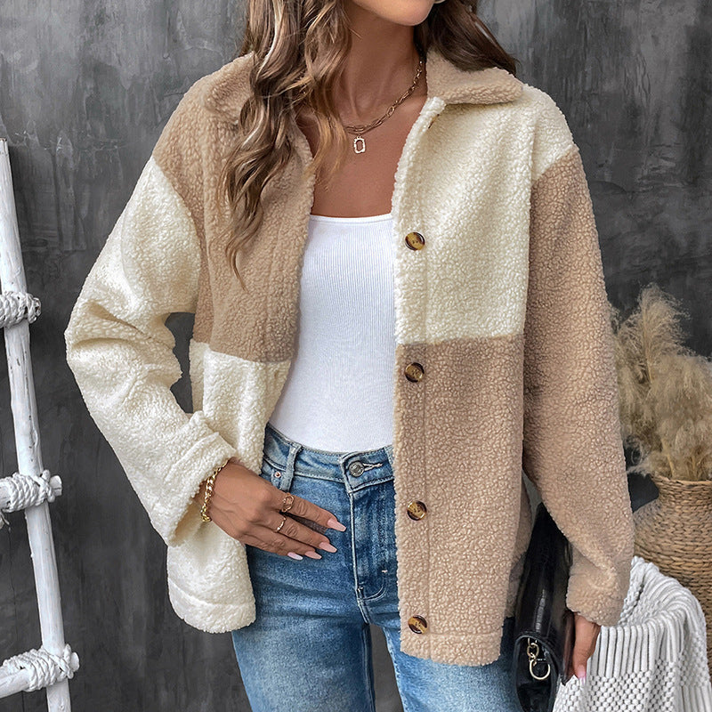 Ianthe | Dvojfarebná sherpa flísová bunda