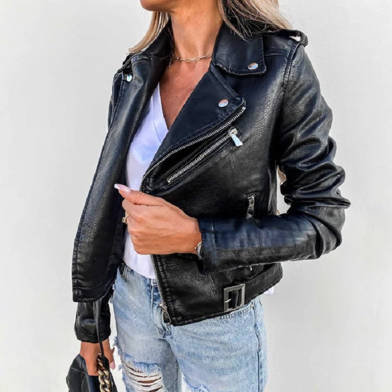 Breanna | Elegantná motorkárska bunda s klopovým golierom