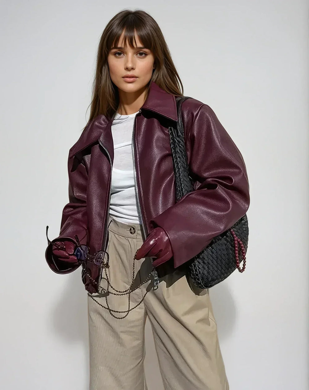 Esme | Vínová vintage bunda
