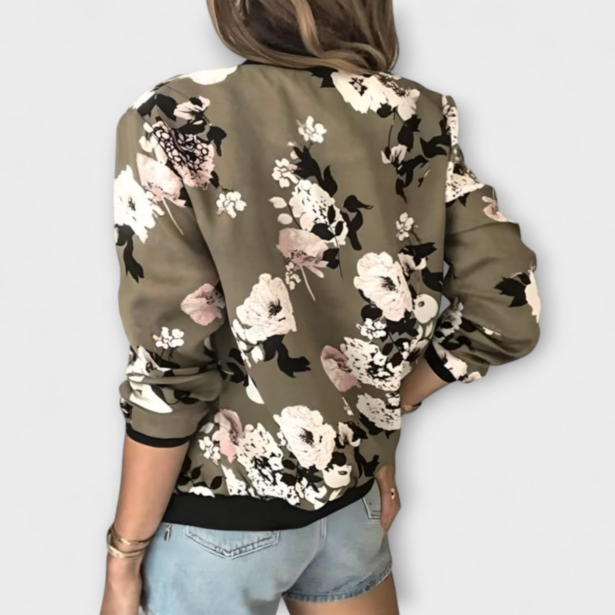 Andreia – Elegantná bomber bunda s kvetinovým vzorom